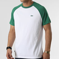 Superdry - Tee Shirt Raglan Vintage Baseball Blanc Vert