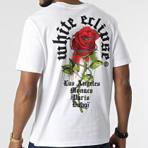 Luxury Lovers - Tee Shirt Oversize Large Roses Barbed Blanc