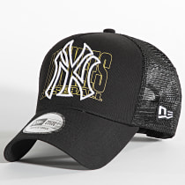 New Era - Casquette Trucker Logo Overlay New York Yankees Noir
