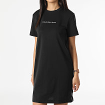Calvin Klein - Robe Tee Shirt Femme A Bandes 9916 Noir