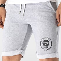 Piraterie Music - Short Jogging Logo Gris Chiné Noir