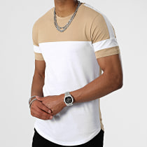LBO - Tee Shirt Oversize A Bandes 2470 Blanc Beige