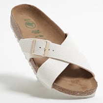 BIRKENSTOCK - Sandales Femme Siena II Rivet Logo Vegan Blanc