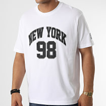 Luxury Lovers - Tee Shirt Oversize Large College New York Blanc Noir