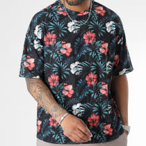 LBO - Tee Shirt Oversize Large Imprimé 2584 Floral Noir