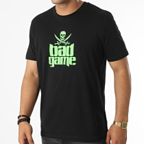 Zesau - Tee Shirt Pirate Bad Game Noir Vert Fluo