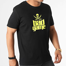 Zesau - Tee Shirt Pirate Bad Game Noir Jaune Fluo
