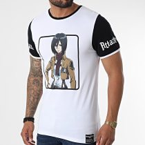 Attaque des Titans - Tee Shirt Mikasa Blanc Noir