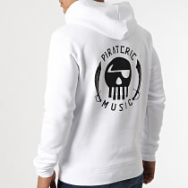 Piraterie Music - Sweat Capuche Logo Chest And Back Blanc Noir