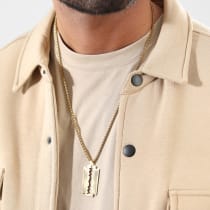 LBO - Collier Avec Pendentif Lame De Rasoir Doré
