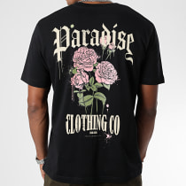 Luxury Lovers - Tee Shirt Oversize Large Paradise Roses Clothing Noir