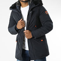 Kymaxx - Parka Capuche Fourrure 5076 Bleu Marine