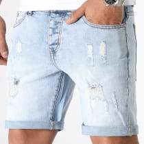LBO - Short Jean Avec Destroy 0210 Denim Bleu Wash