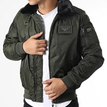 Redskins - Bomber Col Fourrure Hurrican Fighter Vert Kaki