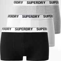 Superdry - Lot De 3 Boxers M3110348A Blanc Noir Gris Chiné