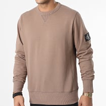 Calvin Klein - Sweat Crewneck Monogram Sleeve Badge 4035 Marron Clair