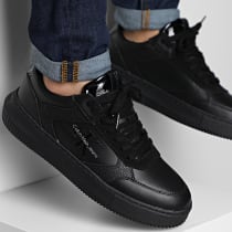 Calvin Klein - Baskets Chunky Cupsole Lace Up Leather 0550 Full Black
