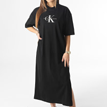 Calvin Klein - Robe Femme Tee Shirt Monologo Long 0511 Noir