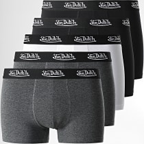 Von Dutch - Lot De 5 Boxers Basic Bleu Marine Gris Noir