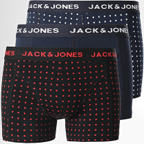 Jack And Jones - Lot De 3 Boxers Seti Dots Noir Bleu Marine