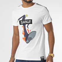 One Piece - Tee Shirt A Bandes Sanji Blanc