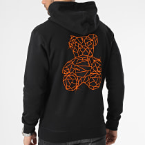 Sale Môme Paris - Sweat Capuche Nounours Diamanté Noir Orange Fluo