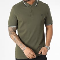 Fred Perry - Polo Manches Courtes Twin Tipped M3600 Vert Kaki