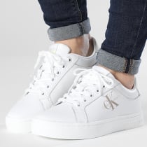 Calvin Klein - Baskets Femme Classic Cupsole Fluo Contrast 0912 White Ancient White