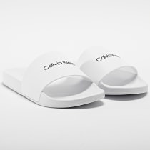 Calvin Klein - Claquettes Pool Slide Rubber 0455 Bright White