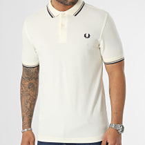 Fred Perry - Polo Manches Courtes Twin Tipped M3600 Blanc Cassé