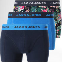 Jack And Jones - Lot De 3 Boxers Mack Noir Bleu Marine Bleu Clair