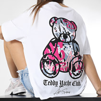 Teddy Yacht Club - Tee Shirt Oversize Large Femme Art Series Pink Blanc