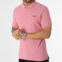 Superdry - Polo Manches Courtes Essential Rouge Chiné