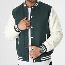 Urban Classics - Veste Teddy TB201 Vert Blanc