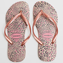 Havaianas - Tongs Femme Slim Animals Rose Léopard