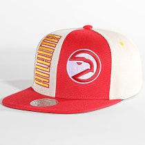 Mitchell and Ness - Casquette Snapback Pop Panel Atlanta Hawks Beige Rouge