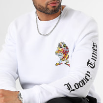 Looney Tunes - Sweat Crewneck Sleeve Taz Blanc