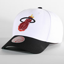 Mitchell and Ness - Casquette Snapback Team Two Tone Miami Heat Blanc Noir