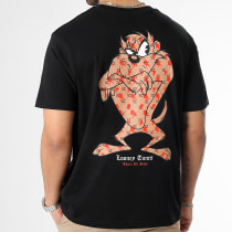 Looney Tunes - Tee Shirt Oversize Large Angry Taz Monogram Noir Beige