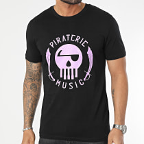 Piraterie Music - Tee Shirt Logo Noir Lavande
