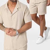 MTX - Ensemble Chemise Manches Courtes Et Short Jogging Beige
