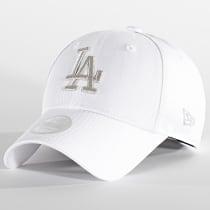 New Era - Casquette Femme 9Forty Metallic Logo Los Angeles Dodgers Blanc Argenté