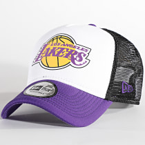 New Era - Casquette Trucker Team Colour Block Los Angeles Lakers Violet Blanc Noir