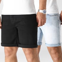 LBO - Lot De 2 Shorts Jean 1070318 Noir Bleu Denim