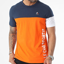 Le Coq Sportif - Tee Shirt 2320646 Orange Bleu Marine