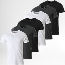 Urban Classics - Lot De 6 Tee Shirts Basic TB2684C Blanc Noir Gris Anthracite Chiné