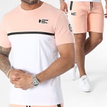 Comme Des Loups - Ensemble Tee Shirt Et Short Jogging Everest Blanc Saumon