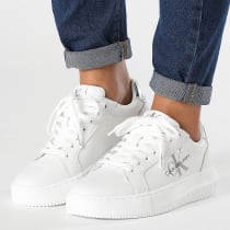 Calvin Klein - Baskets Femme Chunk Cupsole Mono 1224 White Silver