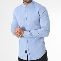Armita - Chemise Manches Longues Bleu Chiné