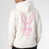 Looney Tunes - Sweat Capuche Angry Bugs Bunny Beige Rose Fluo